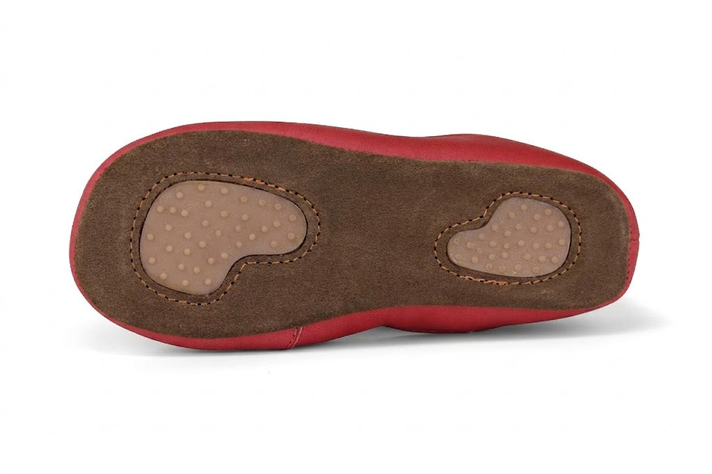 Obex Helis pantofole bambini in pelle antiscivolo per asilo e casa – Rosso reale