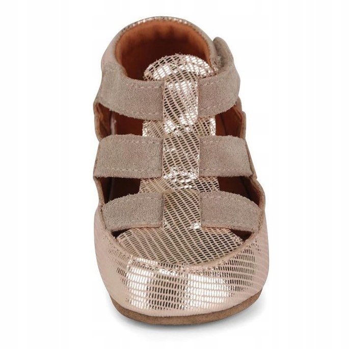 Obex Helis pantofole barefoot bambini in pelle, antiscivolo per asilo e casa – Oro
