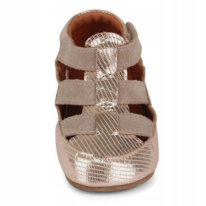 Obex Helis pantofole barefoot bambini in pelle, antiscivolo per asilo e casa – Oro