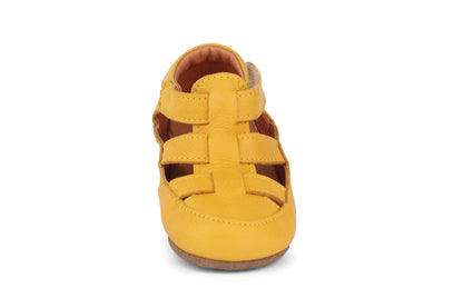 Obex Helis pantofole bambini in pelle antiscivolo per asilo e casa – Senape