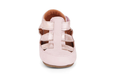 Obex Helis Largo pantofole bambini in pelle per asilo e casa – Rosa metallizzato