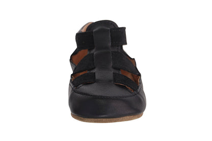 Obex Helis pantofole bambini in pelle antiscivolo per asilo e casa – Nero