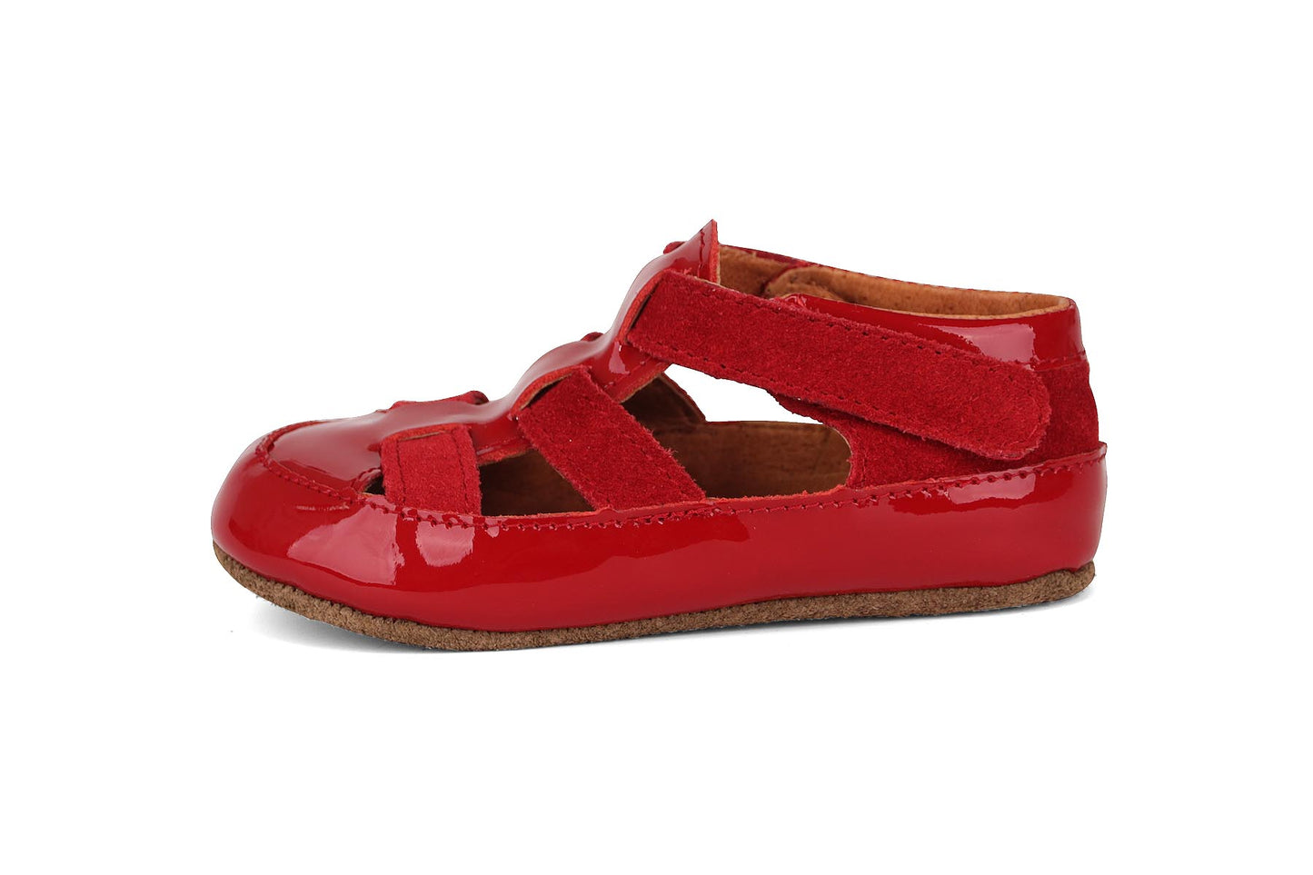 Obex Helis pantofole bambini in pelle antiscivolo per asilo e casa – Rosso reale