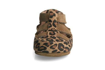 Obex Helis pantofole bambini in pelle antiscivolo per asilo e casa – Leopardato