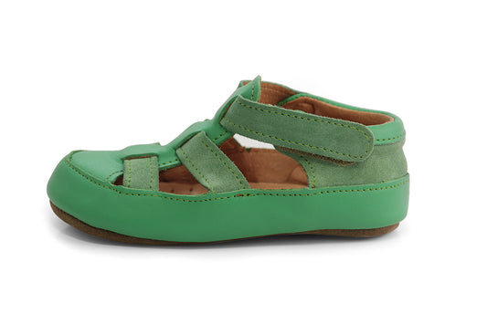 Obex Helis pantofole bambini in pelle antiscivolo per asilo e casa – Verde prato