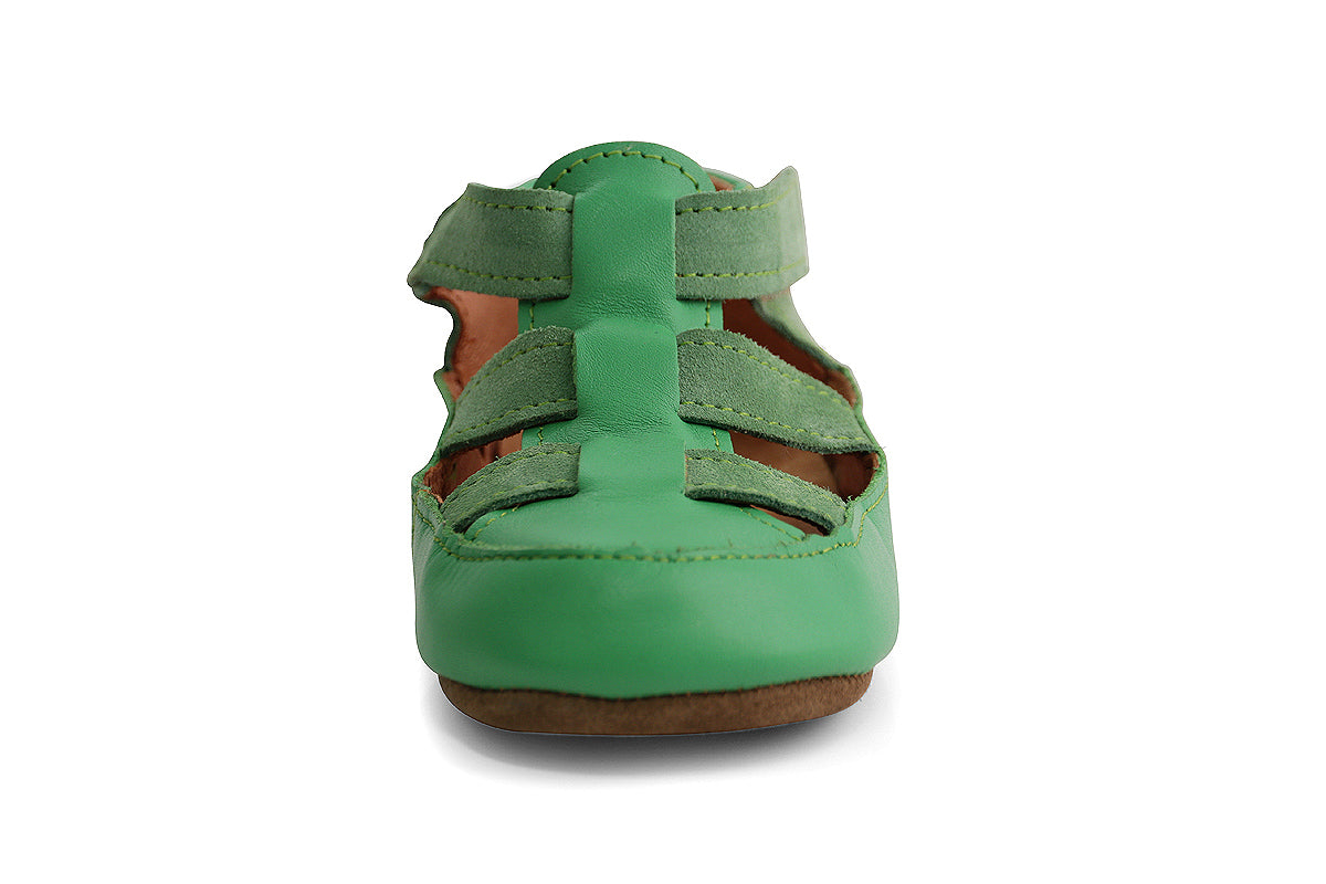 Obex Helis pantofole bambini in pelle antiscivolo per asilo e casa – Verde prato