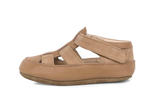 Obex Helis pantofole bambini in pelle antiscivolo per asilo e casa – Nocciola