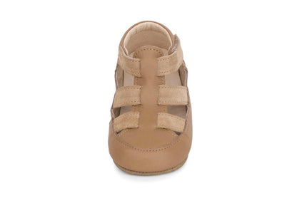 Obex Helis Largo pantofole bambini in pelle per asilo e casa – Marrone noce