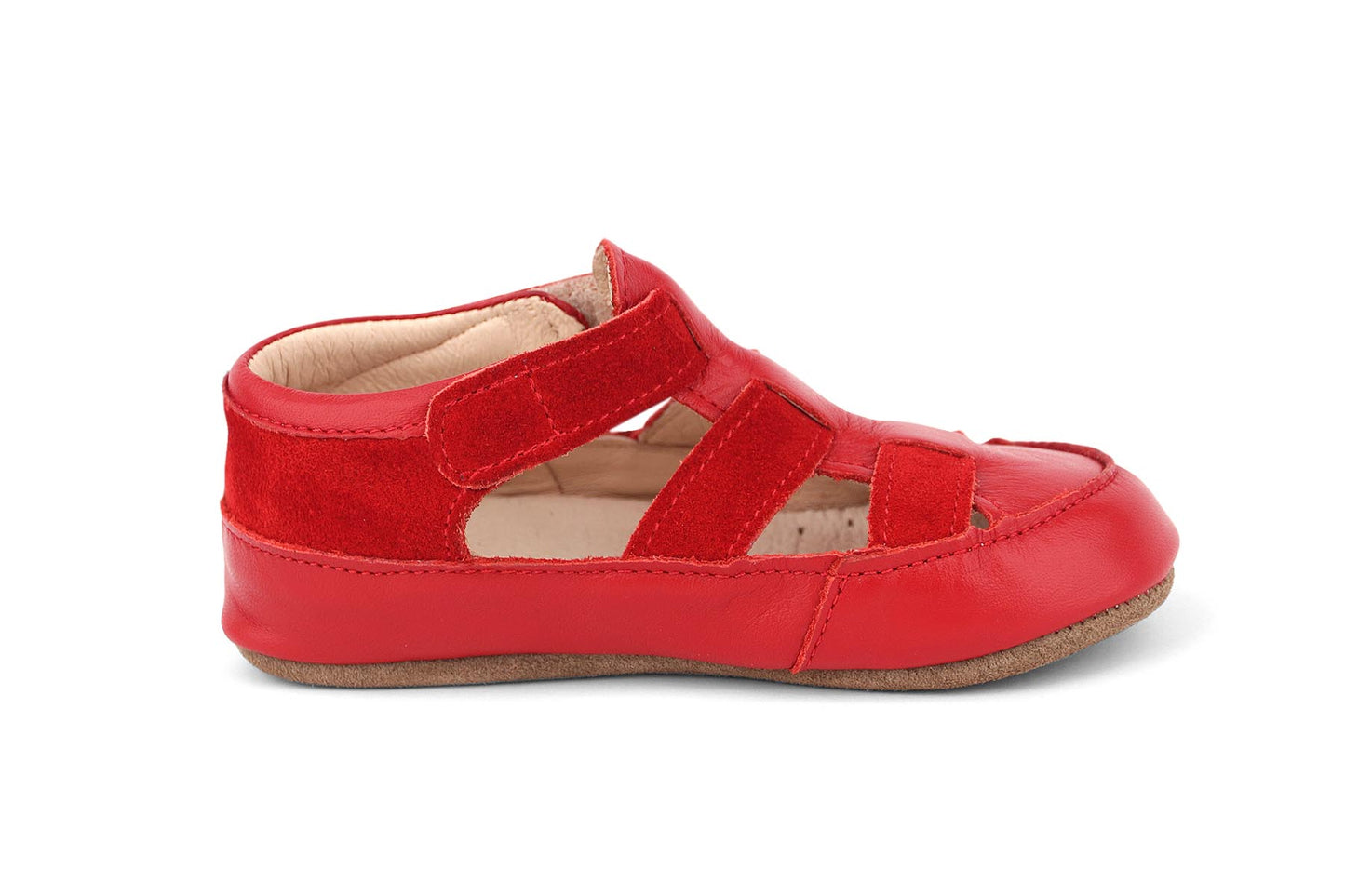 Obex Helis pantofole bambini in pelle antiscivolo per asilo e casa – Rosso