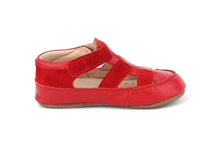 Obex Helis pantofole bambini in pelle antiscivolo per asilo e casa – Rosso