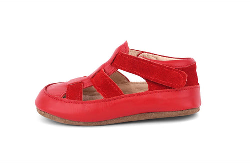 Obex Helis Largo pantofole bambini in pelle per asilo e casa – Rosso