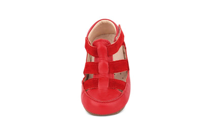 Obex Helis Largo pantofole bambini in pelle per asilo e casa – Rosso