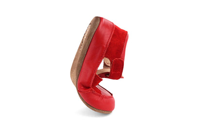 Obex Helis Largo pantofole bambini in pelle per asilo e casa – Rosso