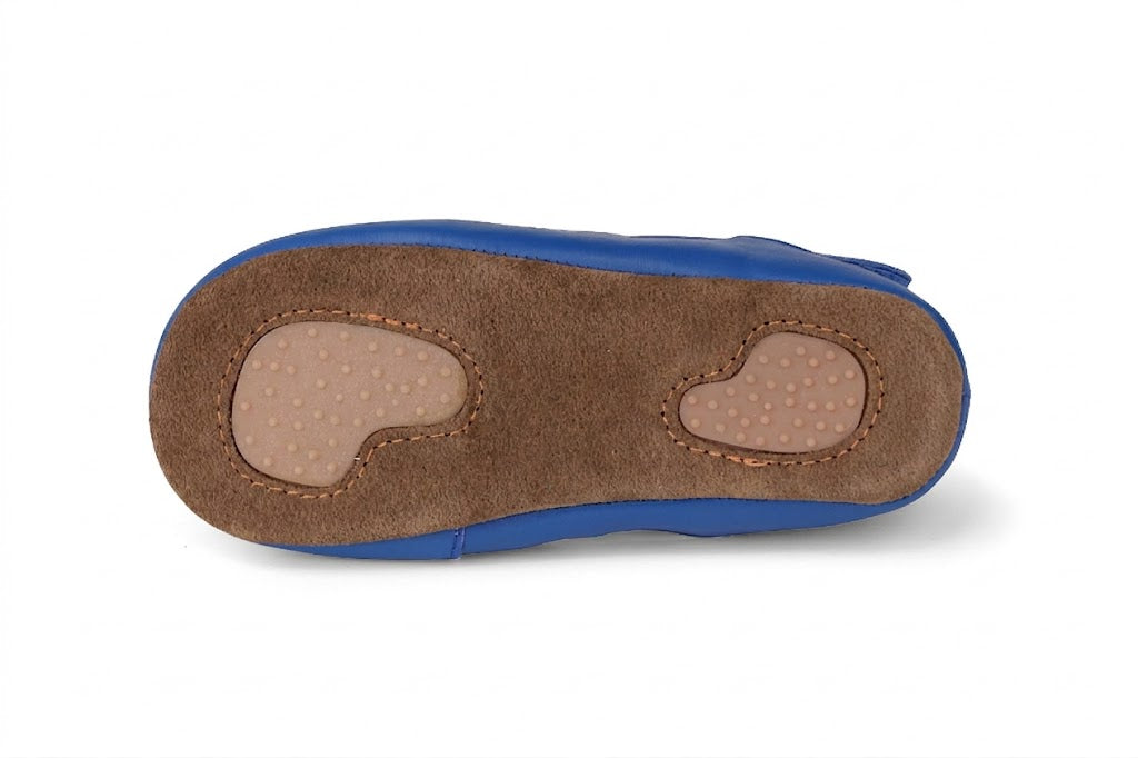 Obex Helis pantofole bambini in pelle antiscivolo per asilo e casa – Blu reale