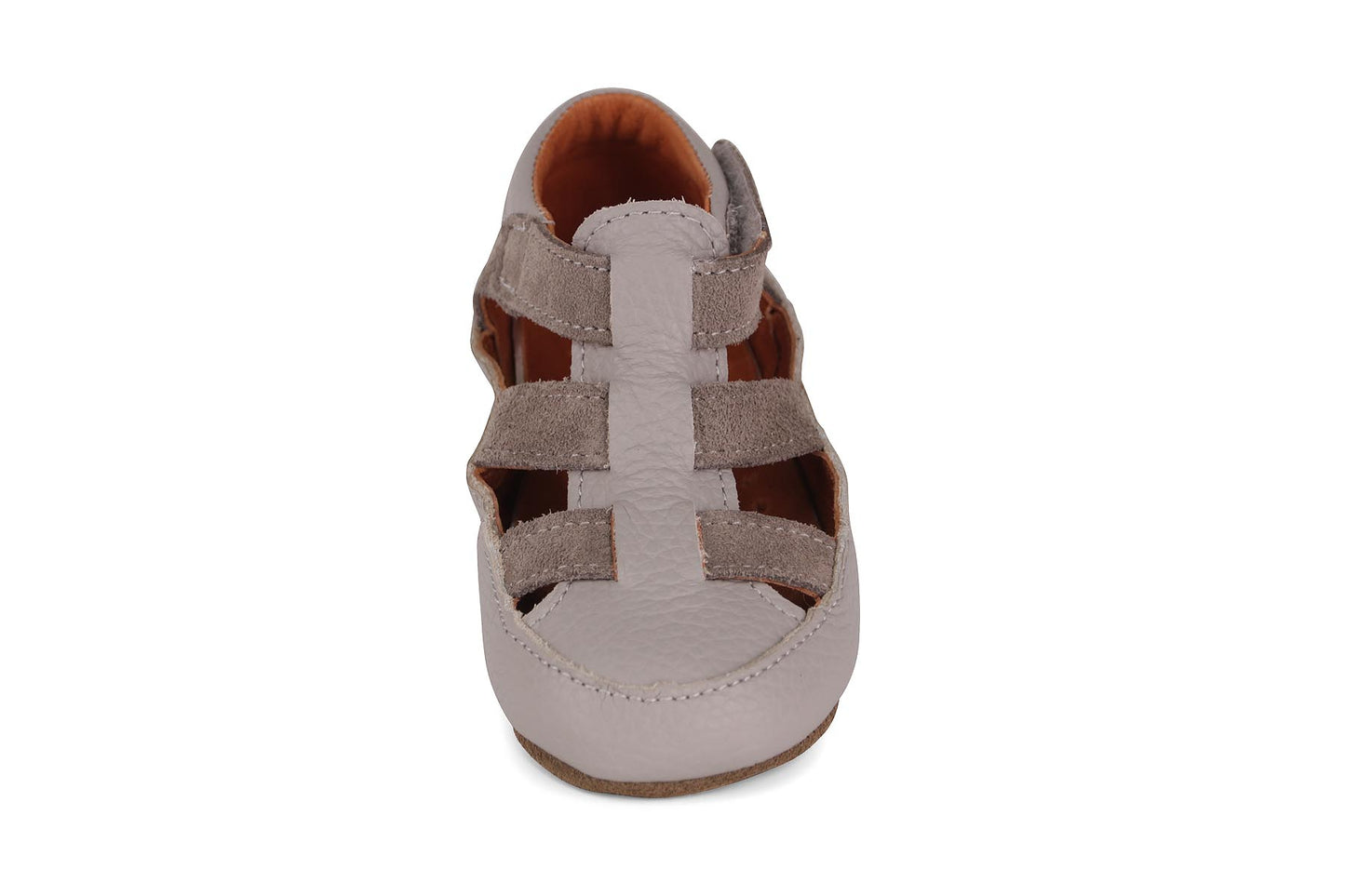 Obex Helis Largo pantofole bambini in pelle per asilo e casa – Grigio cenere