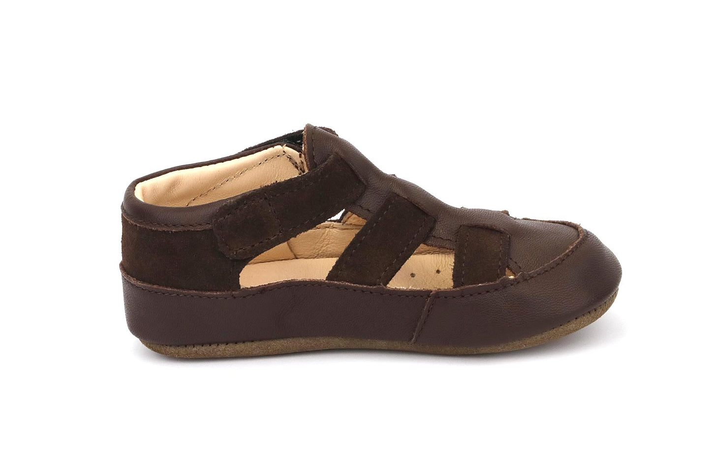 Obex Helis pantofole bambini in pelle antiscivolo per asilo e casa – Marrone