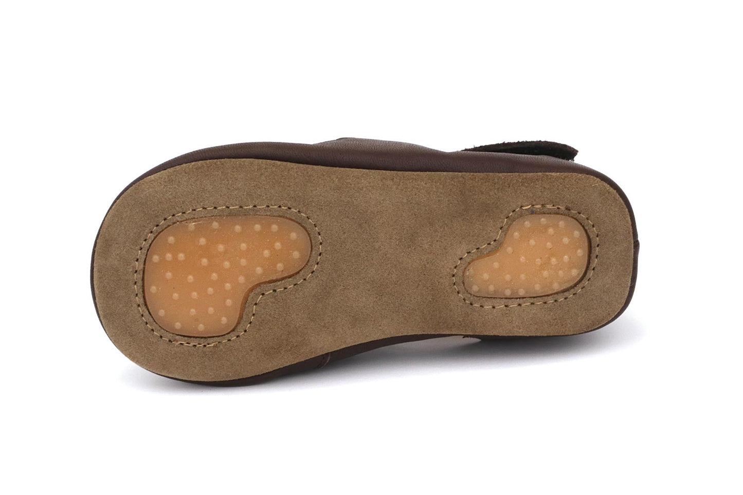 Obex Helis pantofole bambini in pelle antiscivolo per asilo e casa – Marrone