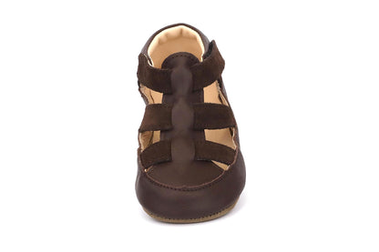 Obex Helis pantofole bambini in pelle antiscivolo per asilo e casa – Marrone