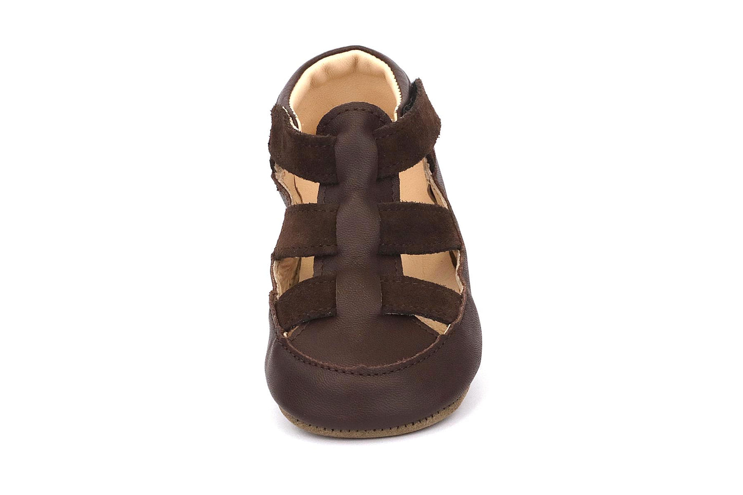 Obex Helis Largo pantofole bambini in pelle per asilo e casa – Marrone