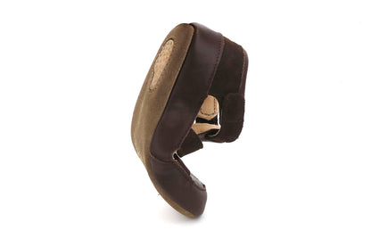 Obex Helis Largo pantofole bambini in pelle per asilo e casa – Marrone