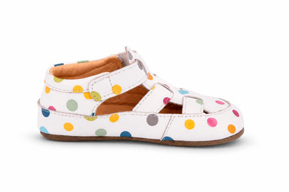 Obex Helis pantofole bambini in pelle antiscivolo per asilo e casa – Pallini multicolore