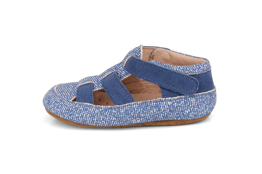 Obex Helis pantofole bambini in pelle antiscivolo per asilo e casa – Denim