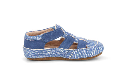 Obex Helis pantofole bambini in pelle antiscivolo per asilo e casa – Denim