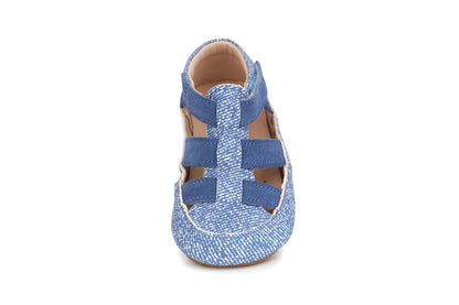 Obex Helis pantofole bambini in pelle antiscivolo per asilo e casa – Denim