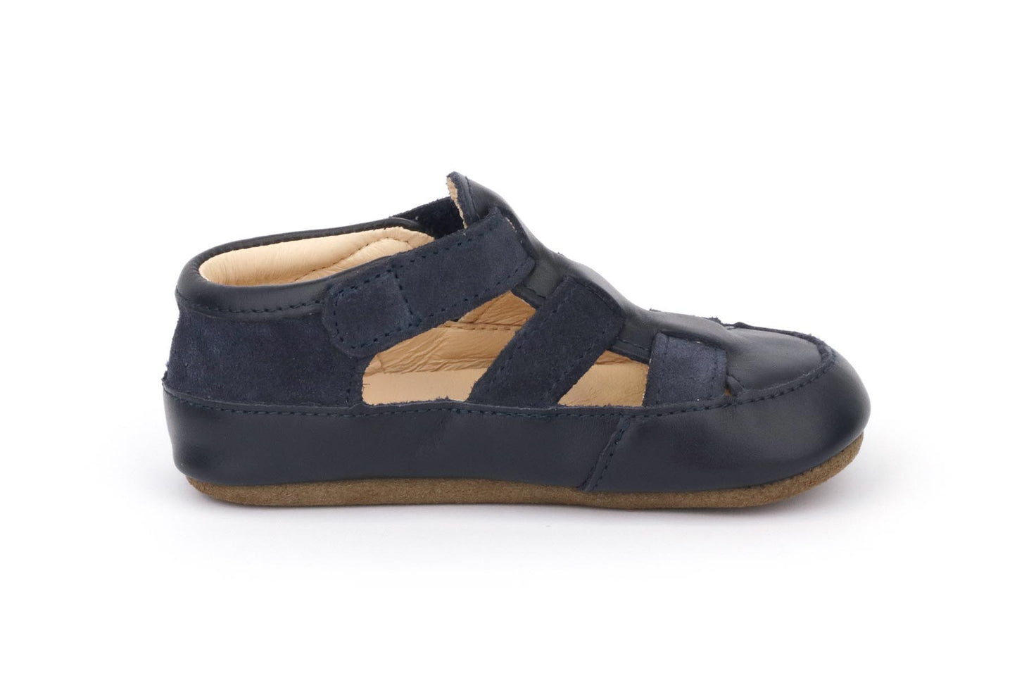 Obex Helis Largo pantofole bambini in pelle per asilo e casa – Blu scuro