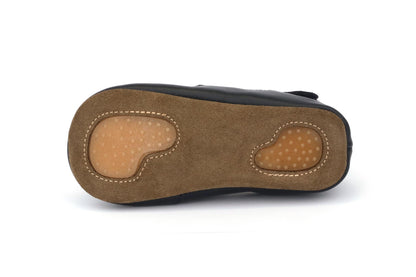 Obex Helis pantofole bambini in pelle antiscivolo per asilo e casa – Blu scuro