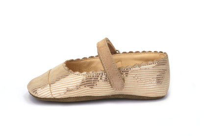 Obex Balerina Interno ballerine bambina in pelle antiscivolo – Oro champagne