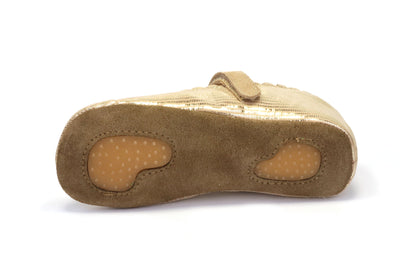 Obex Balerina Interno ballerine bambina in pelle antiscivolo – Oro champagne