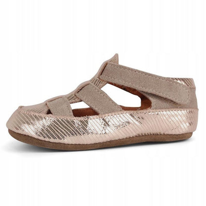 Obex Helis pantofole barefoot bambini in pelle, antiscivolo per asilo e casa – Oro