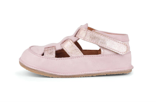 Obex Helis sandali bambini in pelle antiscivolo per estate e asilo – Rosa metallizzato