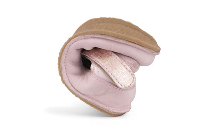 Obex Helis sandali bambini in pelle antiscivolo per estate e asilo – Rosa metallizzato