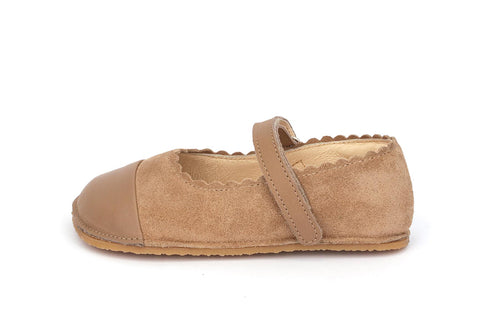 Obex Balerina Esterno ballerine bambina in pelle antiscivolo – Biscotto