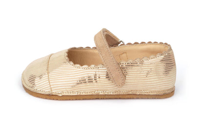 Obex Balerina Esterno ballerine bambina in pelle antiscivolo – Oro champagne