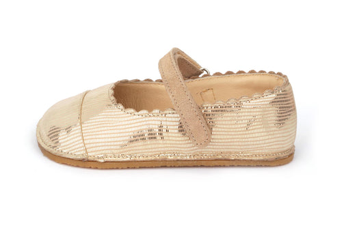 Obex Balerina Esterno ballerine bambina in pelle antiscivolo – Oro champagne