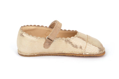Obex Balerina Esterno ballerine bambina in pelle antiscivolo – Oro champagne