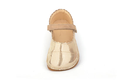 Obex Balerina Esterno ballerine bambina in pelle antiscivolo – Oro champagne