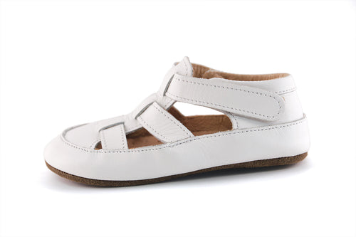 Obex Helis pantofole bambini in pelle antiscivolo per asilo e casa – Bianco