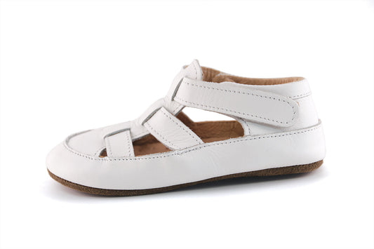 Obex Helis Largo pantofole bambini in pelle per asilo e casa – Bianco