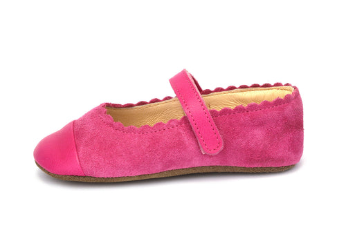 Obex Balerina Interno ballerine bambina in pelle antiscivolo – Fucsia