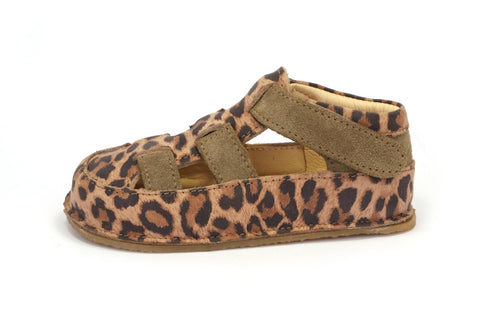 Obex Helis sandali bambini in pelle antiscivolo per estate e asilo – Leopardato
