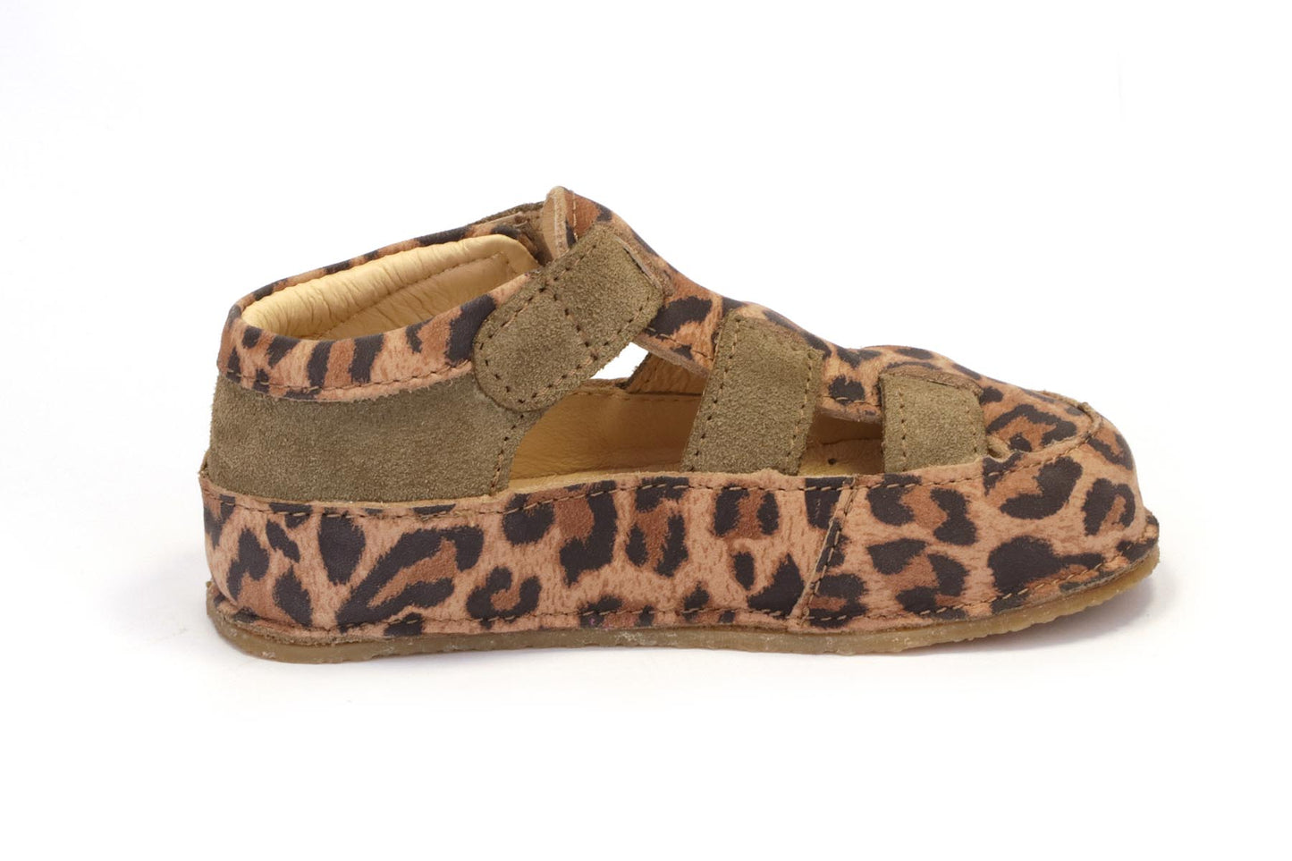 Obex Helis sandali bambini in pelle antiscivolo per estate e asilo – Leopardato