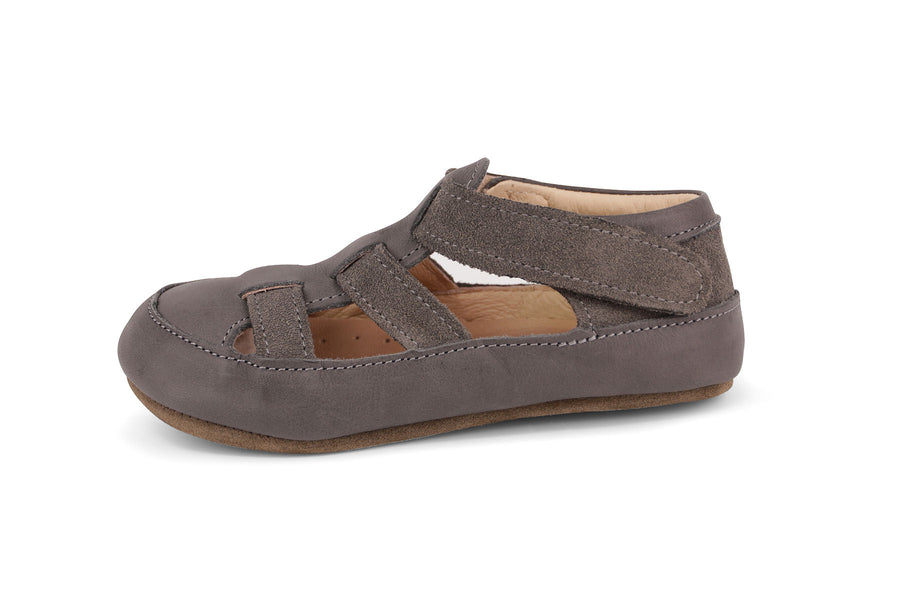 Obex Helis pantofole bambini in pelle antiscivolo per asilo e casa – Grigio