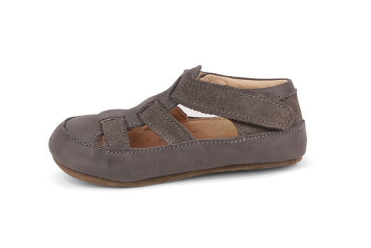 Obex Helis Largo pantofole bambini in pelle per asilo e casa – Grigio