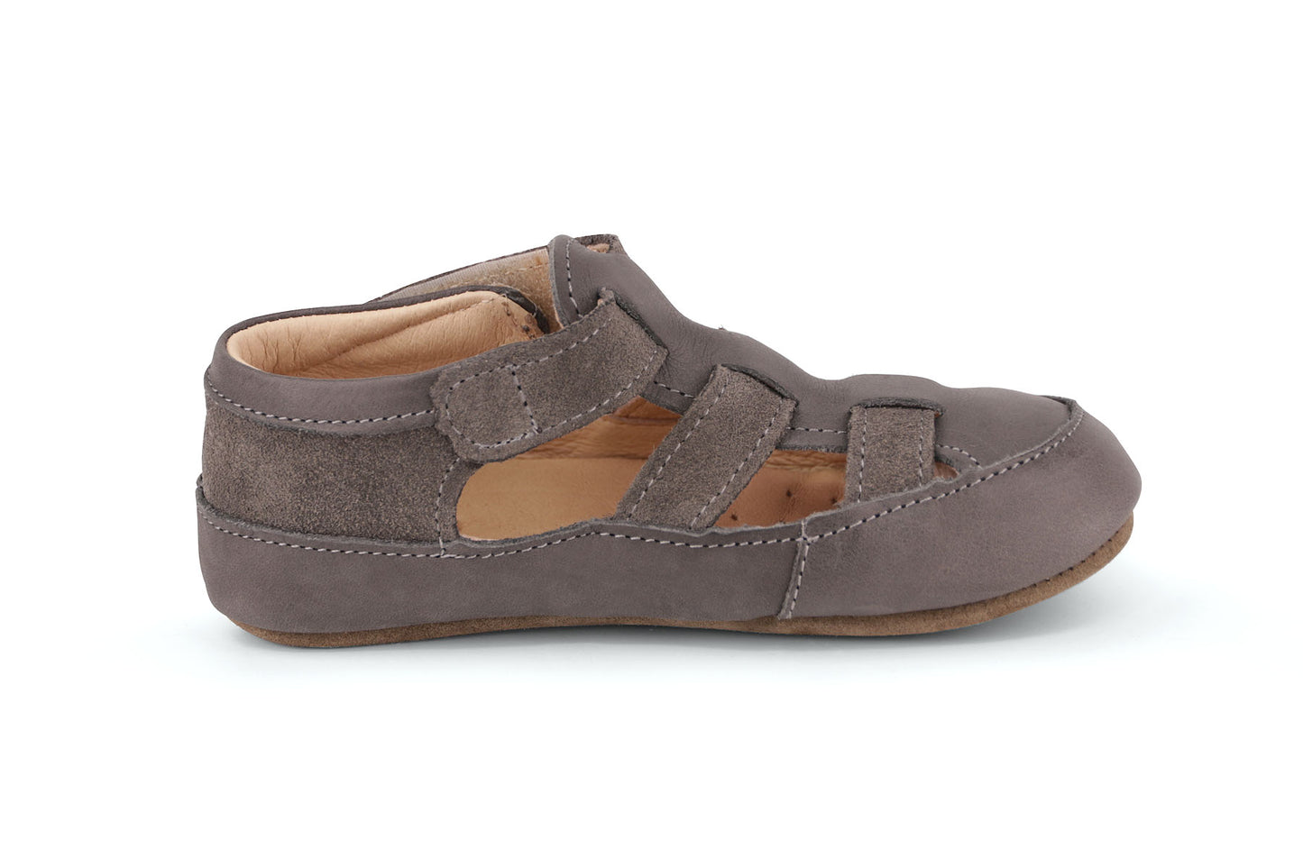 Obex Helis pantofole bambini in pelle antiscivolo per asilo e casa – Grigio