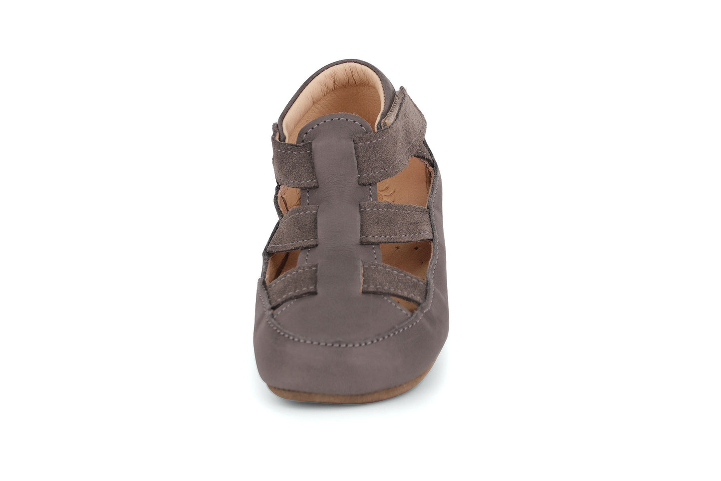 Obex Helis Largo pantofole bambini in pelle per asilo e casa – Grigio