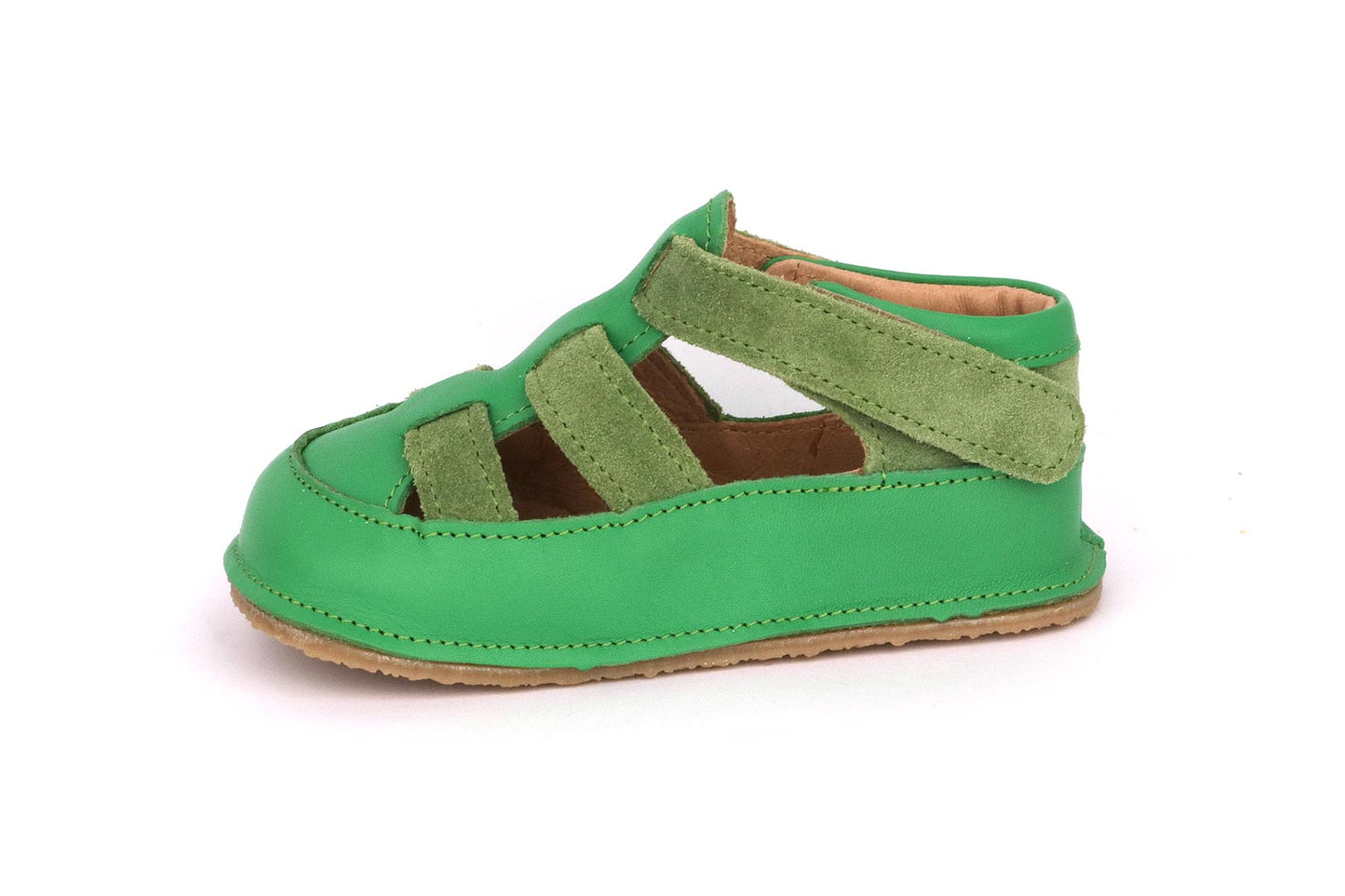 Obex Helis sandali bambini in pelle antiscivolo per estate e asilo – Verde prato